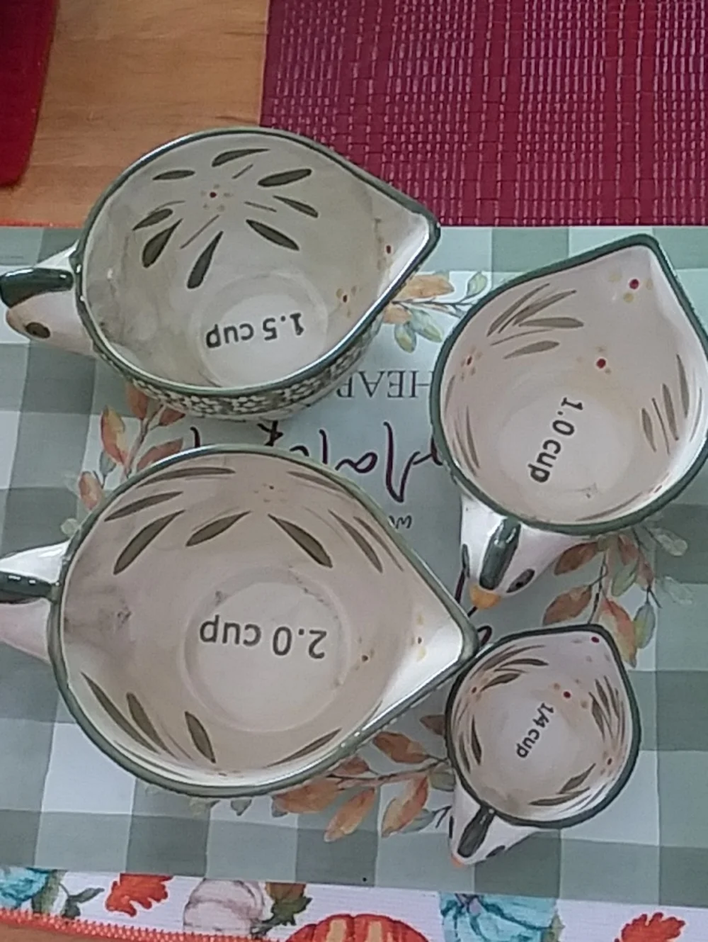 Temptations Old World Green Set Of Measuring Cups